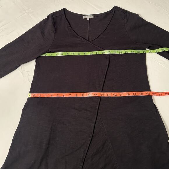 Habitat Asymmetrical Dress With Pockets Black Size Small Cotton Lagenlook Artsy - Picture 3 of 6